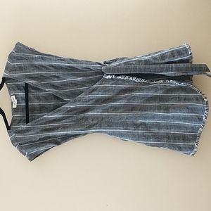 Casual Wrap Striped Fringe Dress Size M
